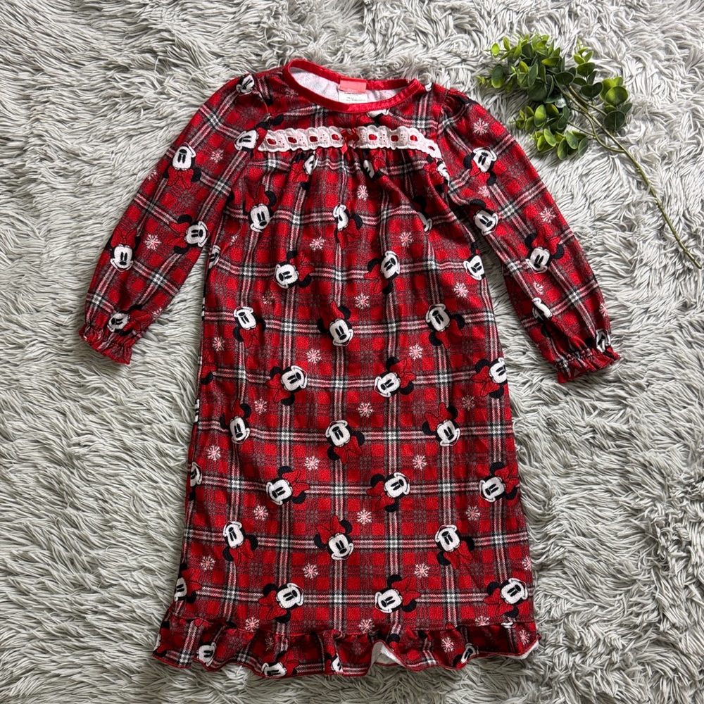Disney Minnie Mouse Red Plaid Nightgown for Kids size 4T